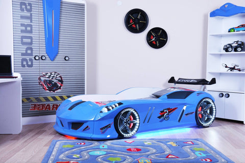 Children's Novelty Thunder Race Car Bed Blue-3FT Single-Children's Bed-Chic Concept