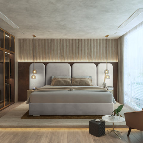 New Bespoke Luxury Wide 4 Panels Curved Wall Mounted Fabric Upholstered Wall Board Headboard-mws_apo_generated-Chic Concept