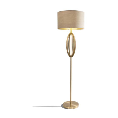 Olive Antique Brass Floor Lamp with Shade-Floor Lamp-Chic Concept