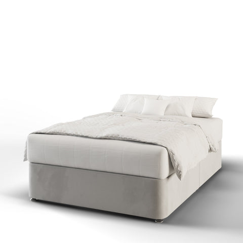 Quadrant Middle Curve Wing Bespoke Headboard Divan Base Storage Bed with Mattress Options-Divan Bed-Chic Concept