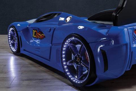 Forza Children's Novelty Kids Blue Racing Car Bed - 3FT Single-Car Beds-Chic Concept