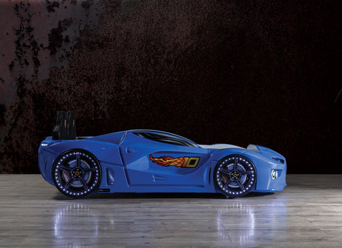 Forza Children's Novelty Kids Blue Racing Car Bed - 3FT Single-Car Beds-Chic Concept