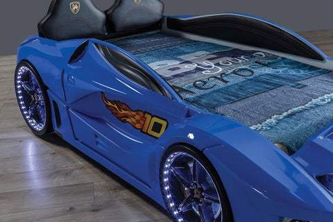 Forza Children's Novelty Kids Blue Racing Car Bed - 3FT Single-Car Beds-Chic Concept