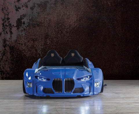 Forza Children's Novelty Kids Blue Racing Car Bed - 3FT Single-Car Beds-Chic Concept