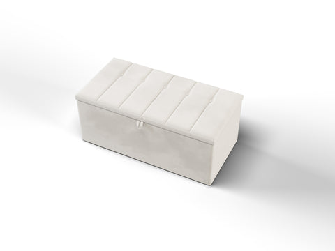 Vertical Panels Buttoned Ottoman Storage Box-Ottoman Box-Chic Concept