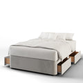 Hudson Small Cubic Border Middle Curve Wing Bespoke Headboard Divan Base Storage Bed with Mattress Options-Divan Bed-Chic Concept