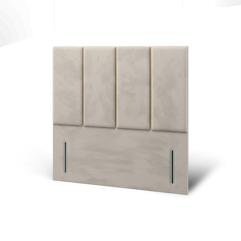 Brooklyn Four Panel Gold Strip Fabric Fabric Upholstered Bespoke Tall Floor Standing Headboard-Tall Floor Standing Headboard-Chic Concept