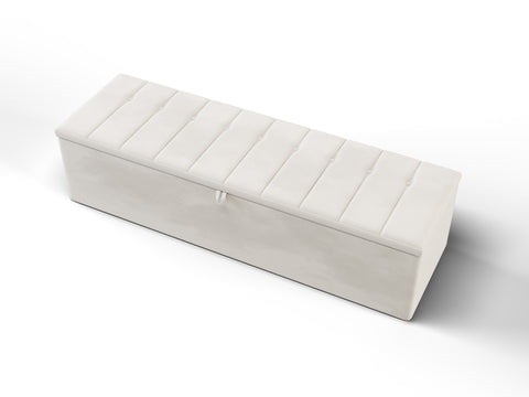 Vertical Panels Buttoned Ottoman Storage Box-Ottoman Box-Chic Concept