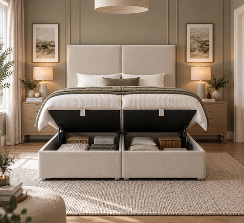 Albany Double Panel Divan Ottoman Storage Bed-Ottoman Bed-Chic Concept