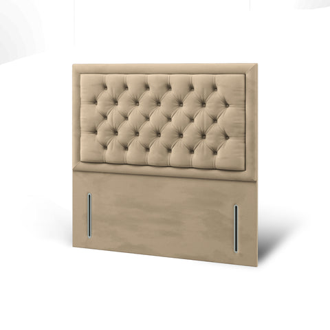Haven Chesterfield Buttoned Border Fabric Upholstered Bespoke Tall Floor Standing Headboard-Tall Floor Standing Headboard-Chic Concept