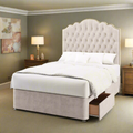 Amelia Bespoke Traditional Chesterfield Buttoned Tall Headboard Kids Divan Bed Base with Mattress Options-Divan Bed-Chic Concept