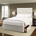 Abstract Multi Panel Design Bespoke Headboard Divan Bed Base with Mattress Options-Divan Bed-Chic Concept