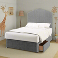 Amelia Bespoke Plain Curved Tall Headboard Kids Divan Bed Base with Mattress Options-Divan Bed-Chic Concept