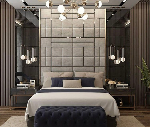 New Multi Panels Aluminium Gold Strips Design Wall Mounted Headboard Fabric Upholstered Bed - Build Your Bed-mws_apo_generated-Chic Concept