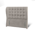 Aspen Large Cubic Buttoned Fabric Upholstered Solitaire Winged Headboard with Ottoman Storage Bed & Mattress Options-Ottoman Bed-Chic Concept