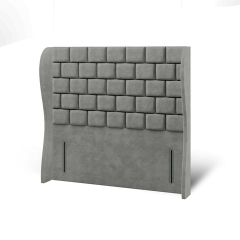 Brick Design Fabric Upholstered Solitaire Winged Headboard with Ottoman Storage Bed & Mattress Options-Ottoman Bed-Chic Concept