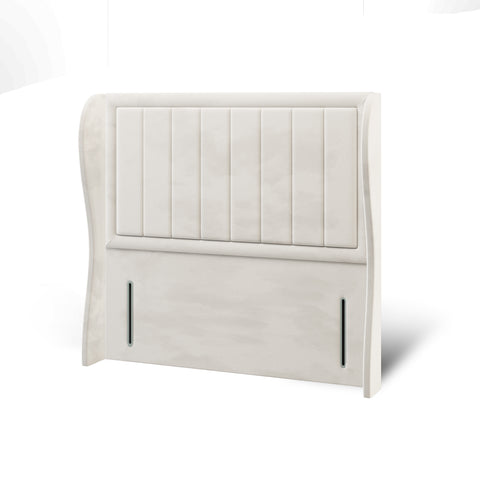Bella Vertical Panel Border Fabric Upholstered Solitaire Winged Headboard with Ottoman Storage Bed & Mattress Options-Ottoman Bed-Chic Concept