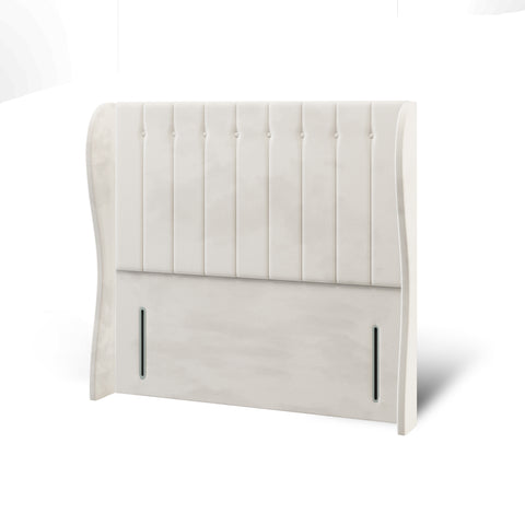 Dormeo Vertical Panel Buttoned Middle Curve Wing Bespoke Headboard Divan Base Storage Bed with Mattress Options-Divan Bed-Chic Concept