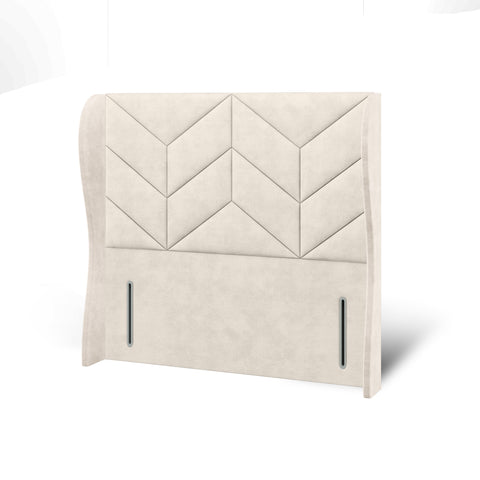 Descent Chevron Design Middle Curve Wing Bespoke Headboard Divan Base Storage Bed with Mattress Options-Divan Bed-Chic Concept