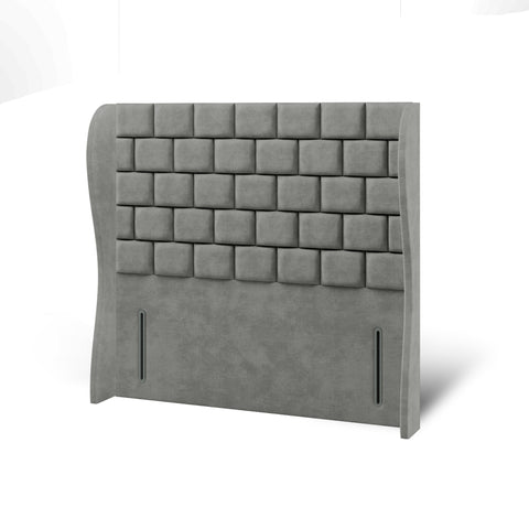 Brick Design Middle Curve Wing Bespoke Headboard Divan Base Storage Bed with Mattress Options-Divan Bed-Chic Concept