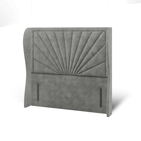 Sunrise Border Middle Curve Wing Bespoke Headboard Divan Base Storage Bed with Mattress Options-Divan Bed-Chic Concept