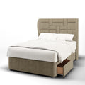 Abstract Design Middle Curve Wing Bespoke Headboard Divan Base Storage Bed with Mattress Options-Divan Bed-Chic Concept