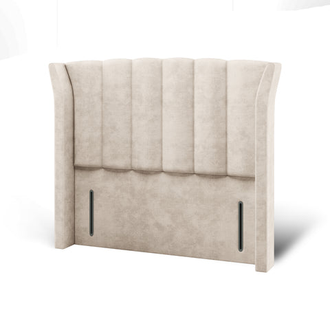 Arabella Vertical Panels Fabric Upholstered Curved Outward Winged Headboard with Ottoman Storage Bed & Mattress Options-Ottoman Bed-Chic Concept