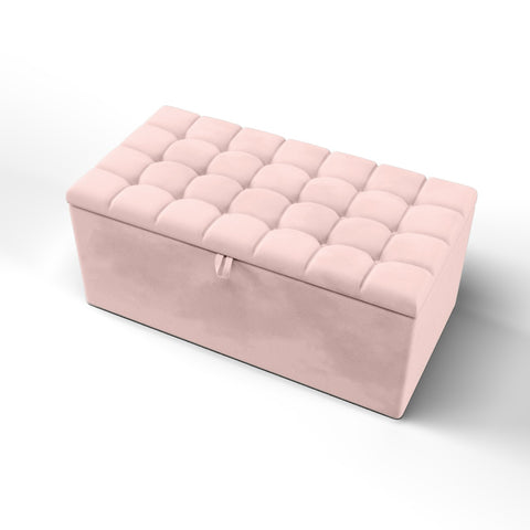 Small Cubic Buttoned Ottoman Storage Box-Ottoman Box-Chic Concept
