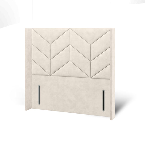 Descent Chevron Fabric Upholstered Serenity Winged Headboard with Ottoman Storage Bed & Mattress Options-Ottoman Bed-Chic Concept