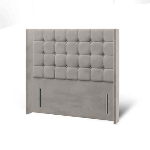 Aspen Large Cubic Straight Wing Bespoke Headboard Divan Base Storage Bed with Mattress Options-Divan Bed-Chic Concept