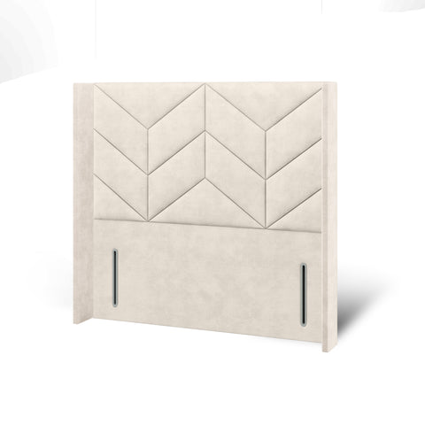 Descent Chevron Design Straight Wing Bespoke Headboard Divan Base Storage Bed with Mattress Options-Divan Bed-Chic Concept