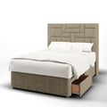 Abstract Design Straight Wing Bespoke Headboard Divan Base Storage Bed with Mattress Options-Divan Bed-Chic Concept