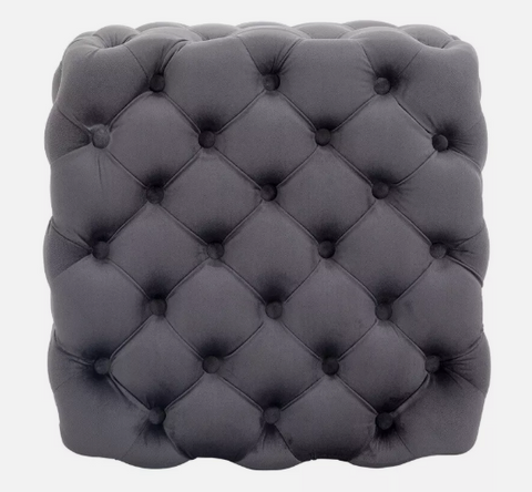Chesterfield Buttoned Upholstered Cube Stool-Footstool-Chic Concept