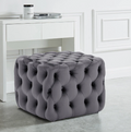 Chesterfield Buttoned Upholstered Cube Stool-Footstool-Chic Concept