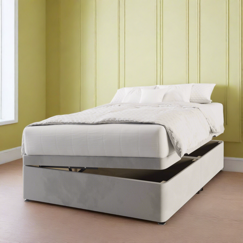 Ottoman Storage Side Lift Opening Fabric Upholstered Divan Base Bed Frame-Ottoman Bed-Chic Concept