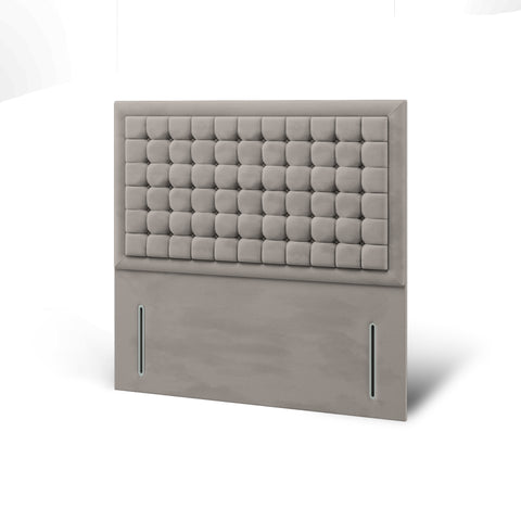 Hudson Small Cubic Buttoned Border Fabric Upholstered Bespoke Tall Floor Standing Headboard-Tall Floor Standing Headboard-Chic Concept