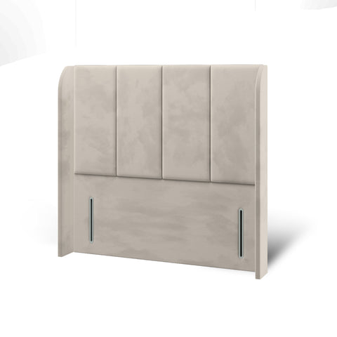 Brooklyn Four Panel Fabric Upholstered Sierra Winged Headboard with Ottoman Storage Bed & Mattress Options-Ottoman Bed-Chic Concept