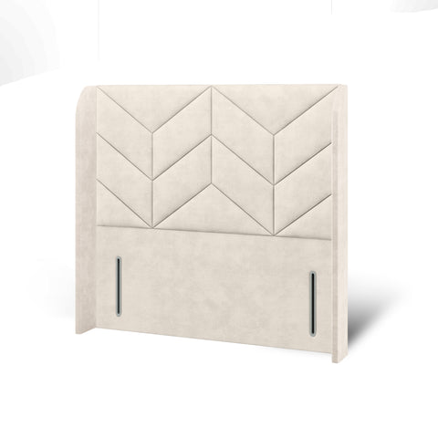 Descent Chevron Design Top Curve Wing Bespoke Headboard Divan Base Storage Bed with Mattress Options-Divan Bed-Chic Concept