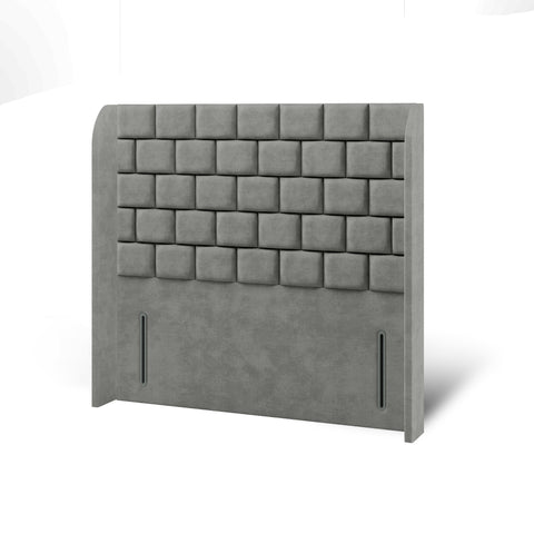 Brick Design Fabric Upholstered Sierra Winged Headboard with Ottoman Storage Bed & Mattress Options-Ottoman Bed-Chic Concept