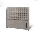 Harriett Small Cubic Buttoned Fabric Upholstered Sierra Winged Headboard with Ottoman Storage Bed & Mattress Options-Ottoman Bed-Chic Concept