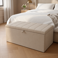 Vertical Panel Ottoman Storage Box-Ottoman Box-Chic Concept
