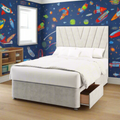 Victory Bespoke Tall Headboard Kids Divan Base Storage Bed & Mattress Options-Divan Bed-Chic Concept