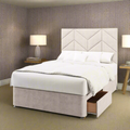 Ascent Chevron Design Bespoke Tall Headboard Divan Bed Base with Mattress Options-Divan Bed-Chic Concept