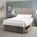 Victoria Plain Border Middle Curve Wing Bespoke Headboard Divan Base Storage Bed with Mattress Options-Divan Bed-Chic Concept