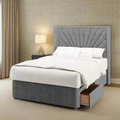 Sunrise Border Straight Wing Bespoke Headboard Divan Base Storage Bed with Mattress Options-Divan Bed-Chic Concept