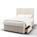 Ascent Chevron Design Straight Wing Bespoke Headboard Divan Base Storage Bed with Mattress Options-Divan Bed-Chic Concept