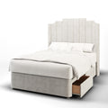 Lisbon Art Deco Straight Wing Bespoke Headboard Divan Base Storage Bed with Mattress Options-Divan Bed-Chic Concept