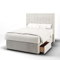 Bella Vertical Panel Border Straight Wing Bespoke Headboard Divan Base Storage Bed with Mattress Options-Divan Bed-Chic Concept