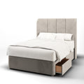 Brooklyn 4 Panel Top Curve Wing Bespoke Headboard Divan Base Storage Bed with Mattress Options-Divan Bed-Chic Concept