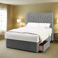 Sunrise Border Top Curve Wing Bespoke Headboard Divan Base Storage Bed with Mattress Options-Divan Bed-Chic Concept